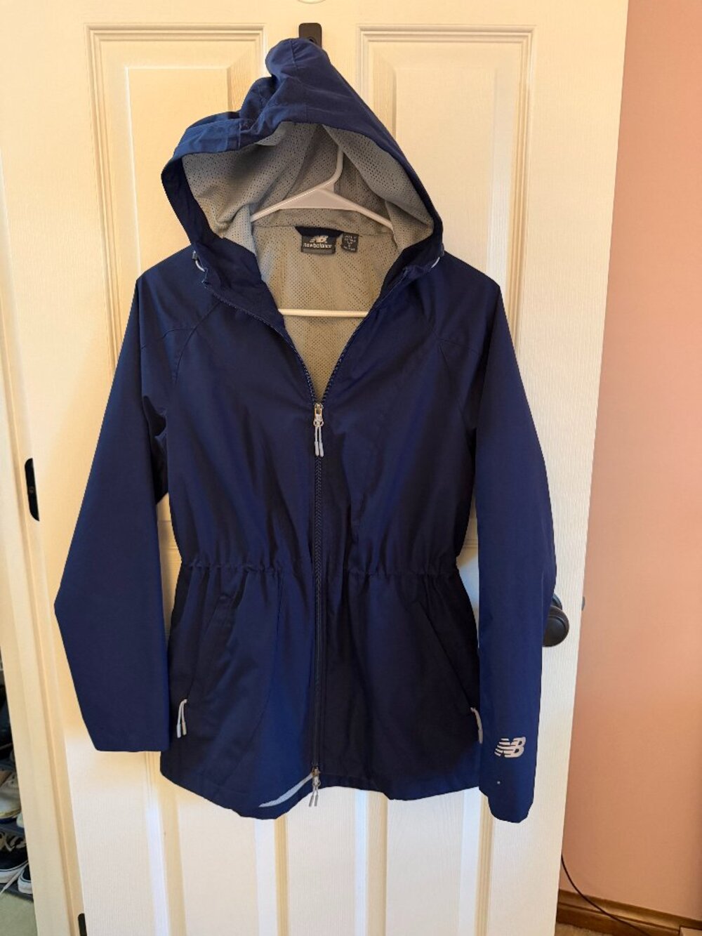 New Balance Navy Hooded Rain Jacket Size S Athleisure